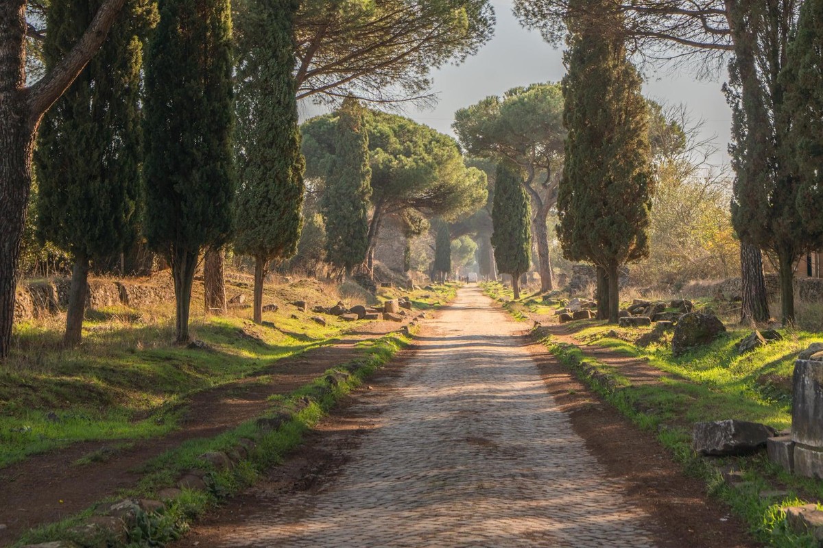 Via Appia Antica with ruins
